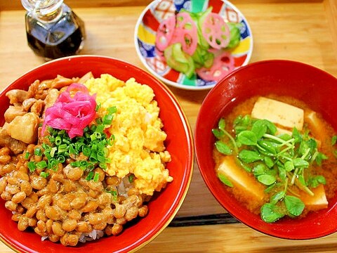 おやこ納豆丼